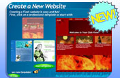 Click for a screenshot of the online Flash website builder